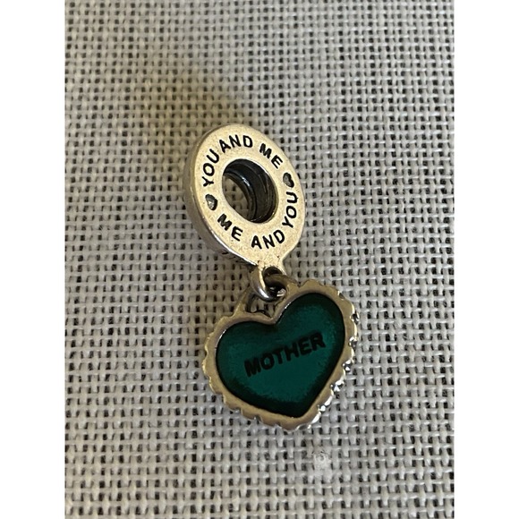 Pandora ALE Sterling Silver Blue Enamel Mother Heart You & Me Charm - Picture 1 of 5